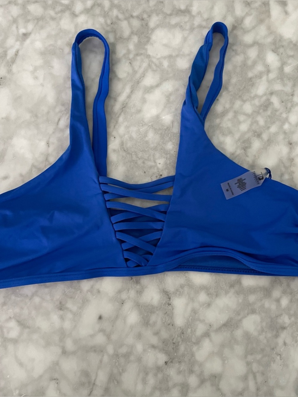 TiniBikini Strappy Front Bralette - Royal Blue size M
